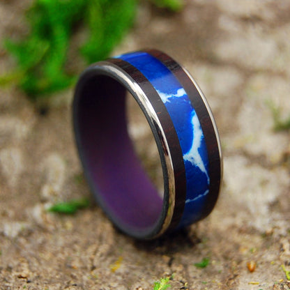 See Me Coming | Men's Cobalt Stone, Rosewood & Titanium Wedding Ring - Minter and Richter Designs