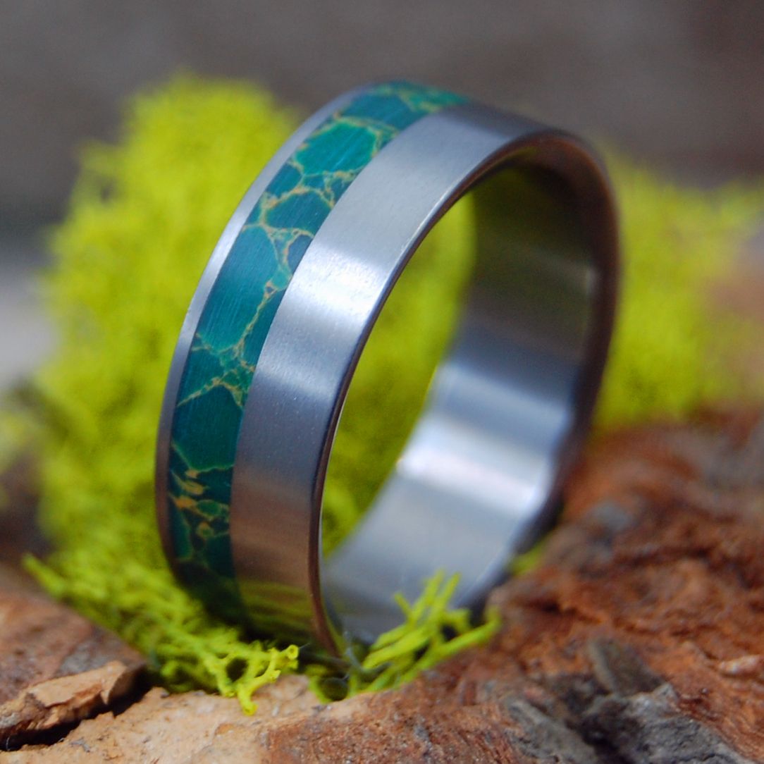 Serious Love | Men's Jade & Titanium Wedding Ring - Minter and Richter Designs