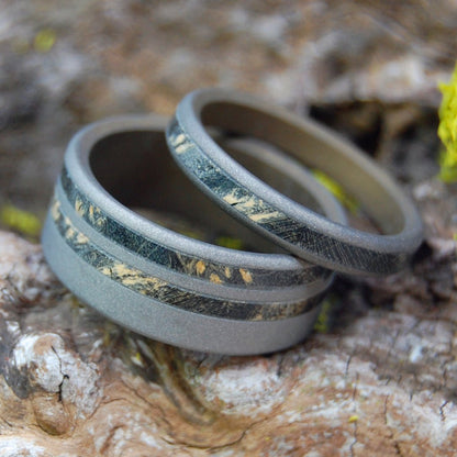 She Walked In And Bam! | Black Box Elderwood - Men's & Women's Wedding Ring Set - Minter and Richter Designs