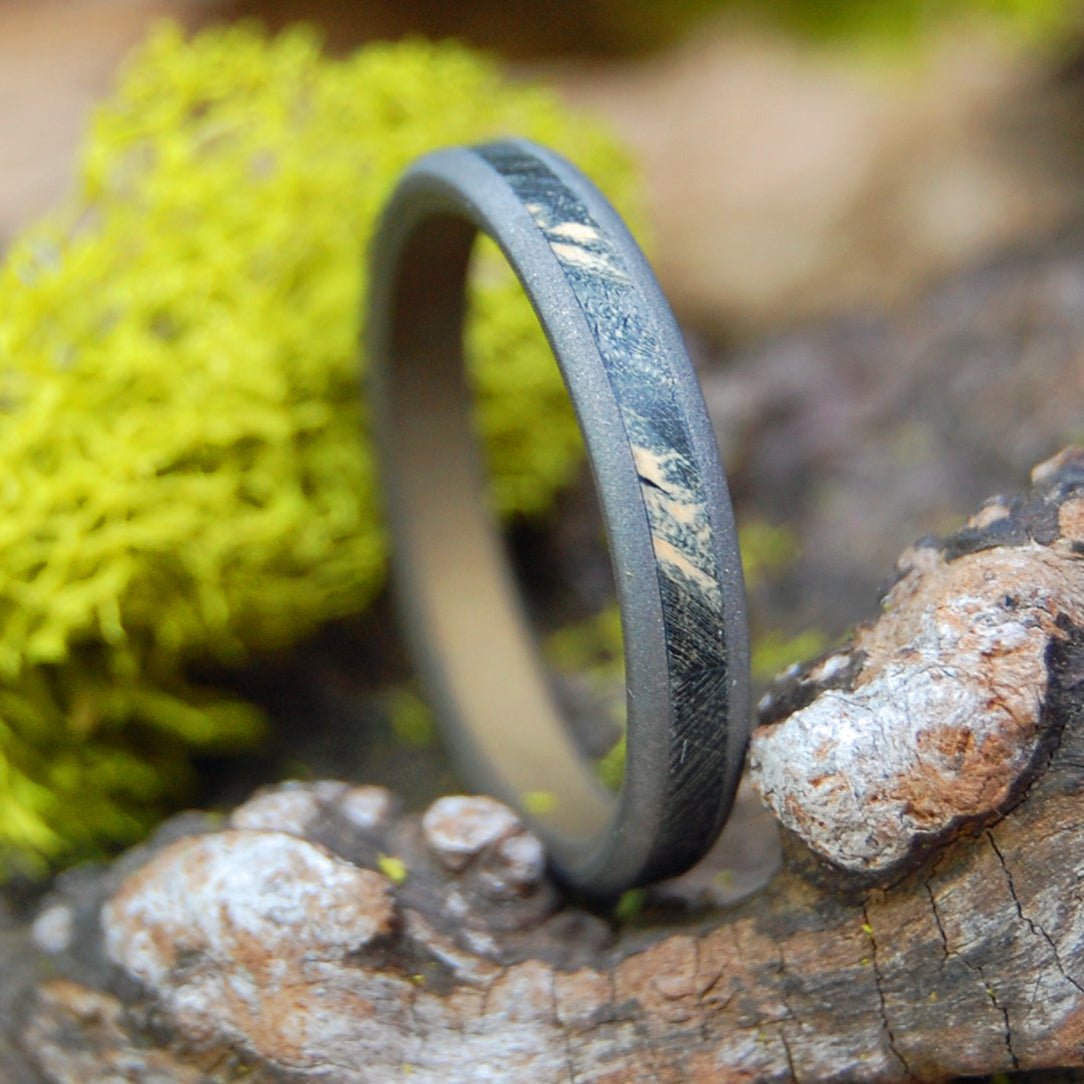 She Walked In | Men's Black Box Elder & Titanium Wedding Ring - Minter and Richter Designs