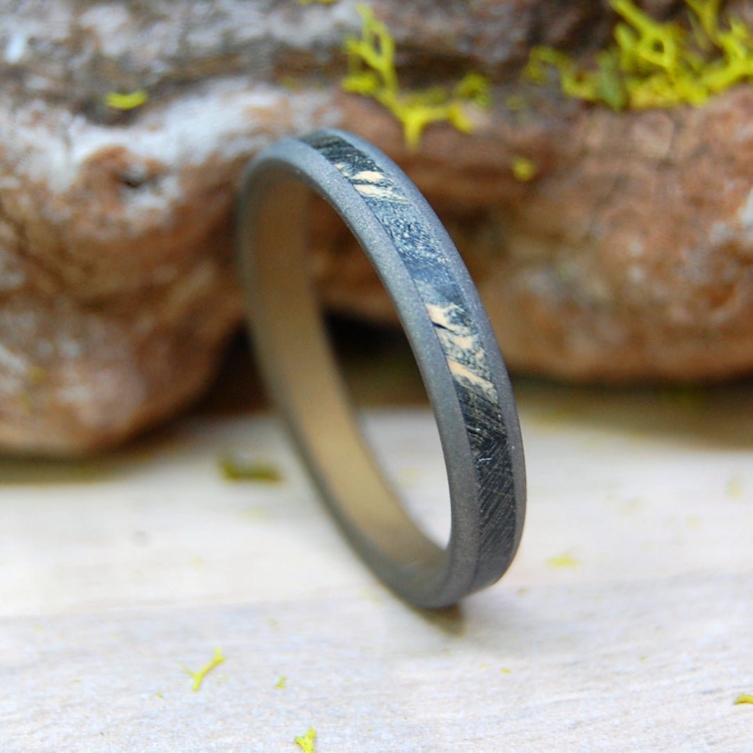 She Walked In | Men's Black Box Elder & Titanium Wedding Ring - Minter and Richter Designs