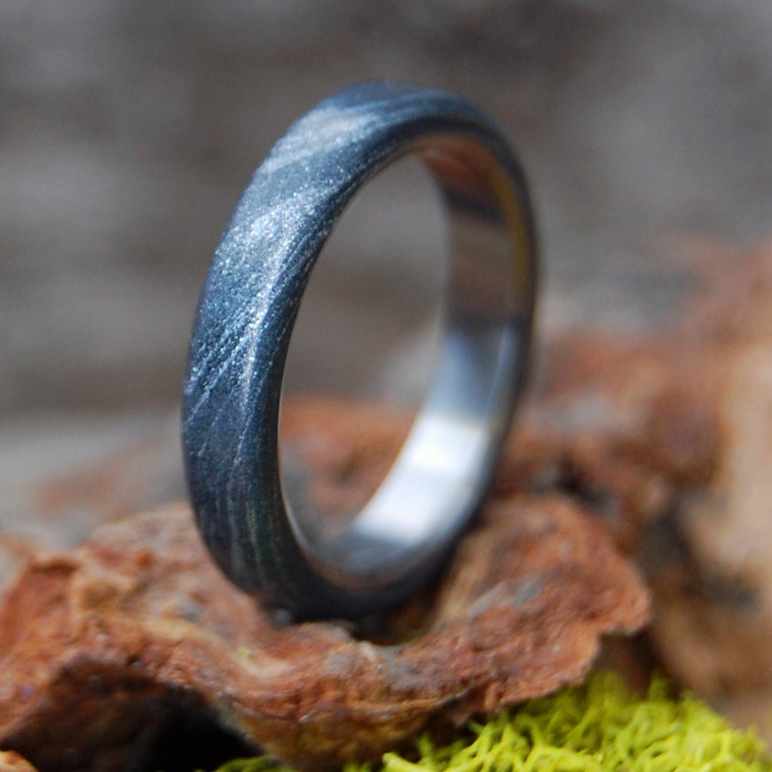 Shhh Dark | Men's Black, Silver, & Titanium Wedding Ring - Minter and Richter Designs