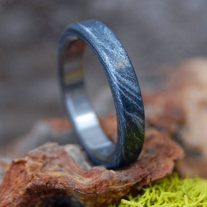 Shhh Dark | Men's Black, Silver, & Titanium Wedding Ring - Minter and Richter Designs