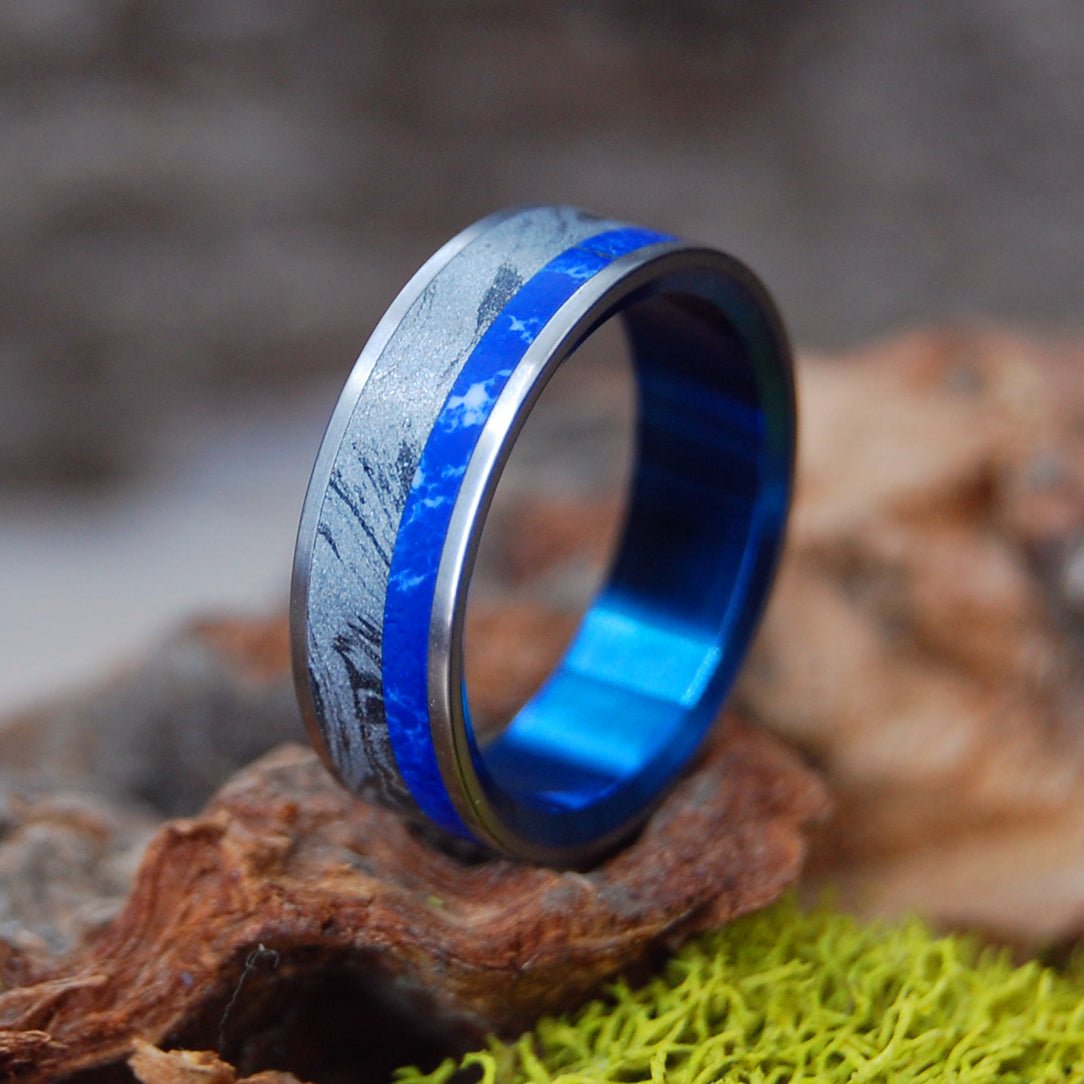 Silver Burst | Men's Sodalite Stone & Silver Wedding Ring - Minter and Richter Designs