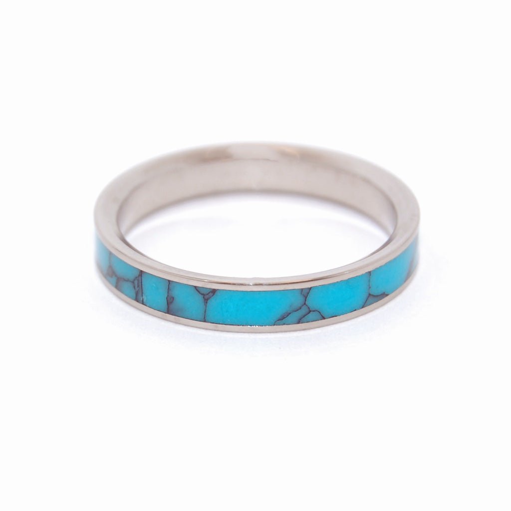 Simple And Turquoise | Men's Turquoise & Titanium Wedding Ring - Minter and Richter Designs