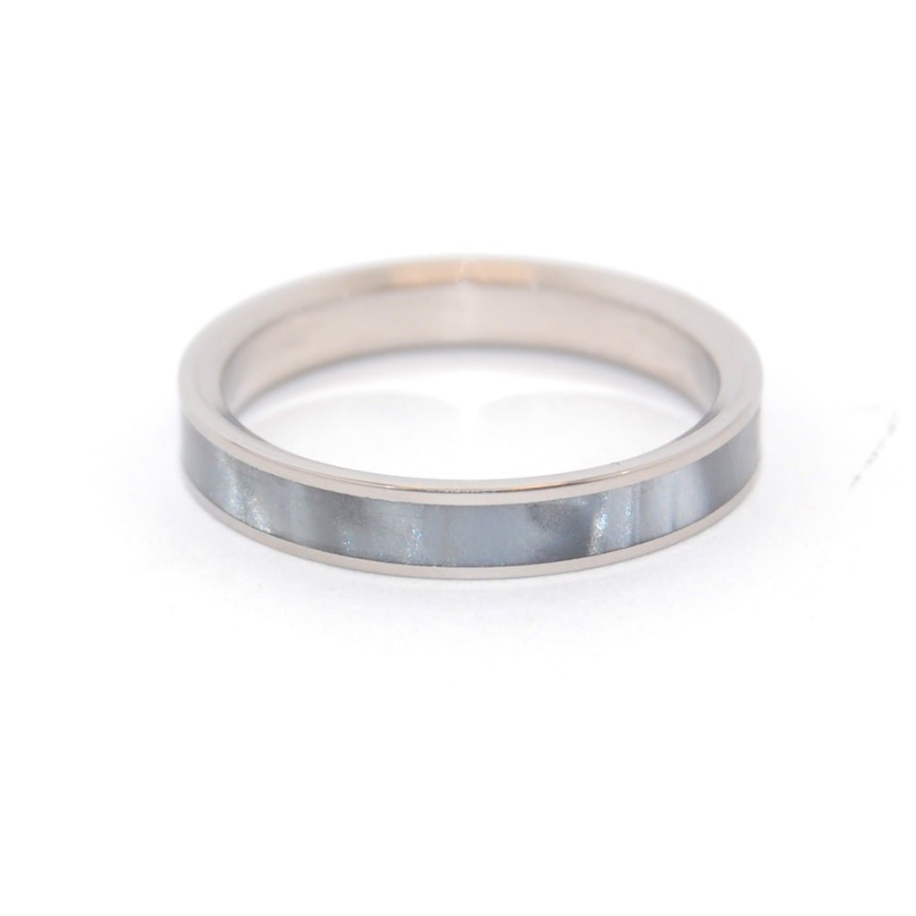 Slim Gray Marbled | Men's Gray Marbled Opalescent Resin & Titanium Wedding Ring - Minter and Richter Designs