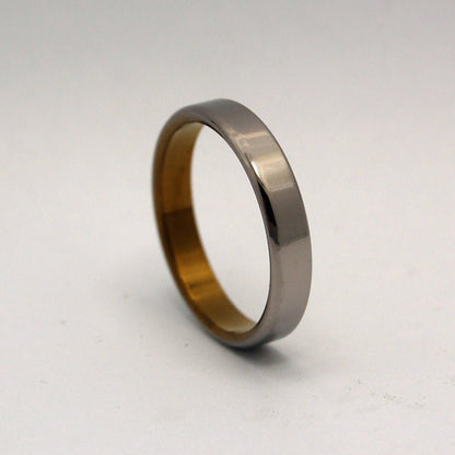 Slim Sleek Bronze Rounded | Men's Bronze & Anodized Titanium Wedding Ring - Minter and Richter Designs