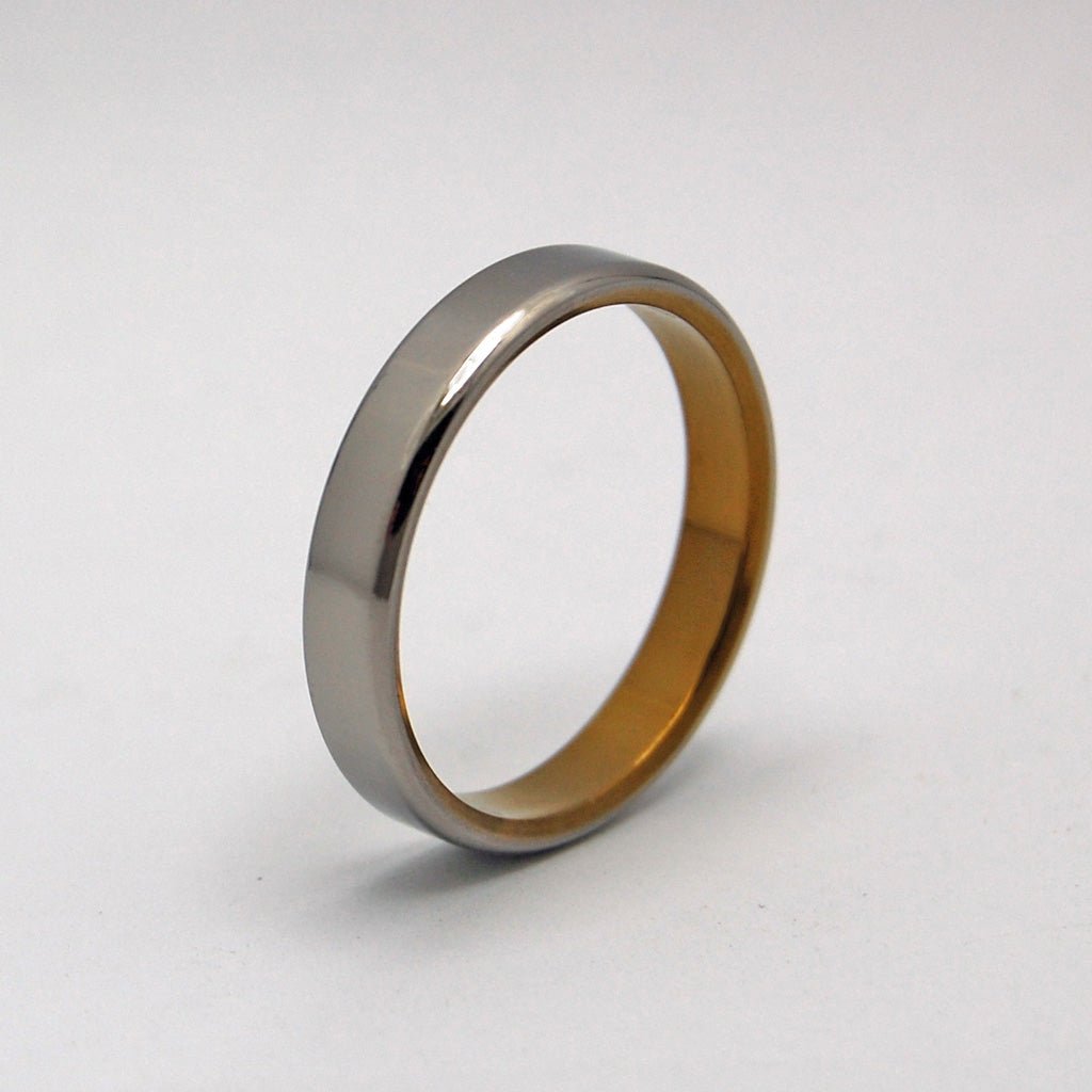 Slim Sleek Bronze Rounded | Men's Bronze & Anodized Titanium Wedding Ring - Minter and Richter Designs