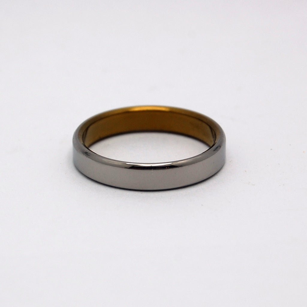 Slim Sleek Bronze Rounded | Men's Bronze & Anodized Titanium Wedding Ring - Minter and Richter Designs