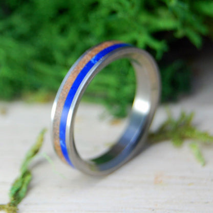 Sodalite Blues | Men's Cherry Wood, Sodalite & Titanium Wedding Ring - Minter and Richter Designs