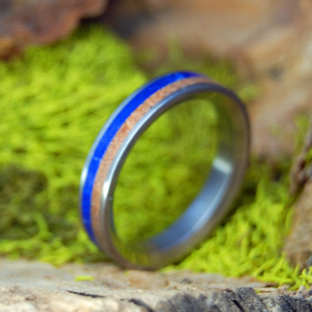 Sodalite Blues | Men's Cherry Wood, Sodalite & Titanium Wedding Ring - Minter and Richter Designs