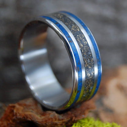 Solution Revolution | Men's Battleground Earth, Bullet Fragments & Titanium Wedding Ring - Minter and Richter Designs