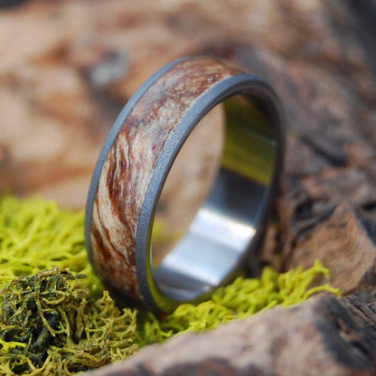 Spalted Dome | Men's Spalted Maple & Titanium Domed Wedding Ring - Minter and Richter Designs