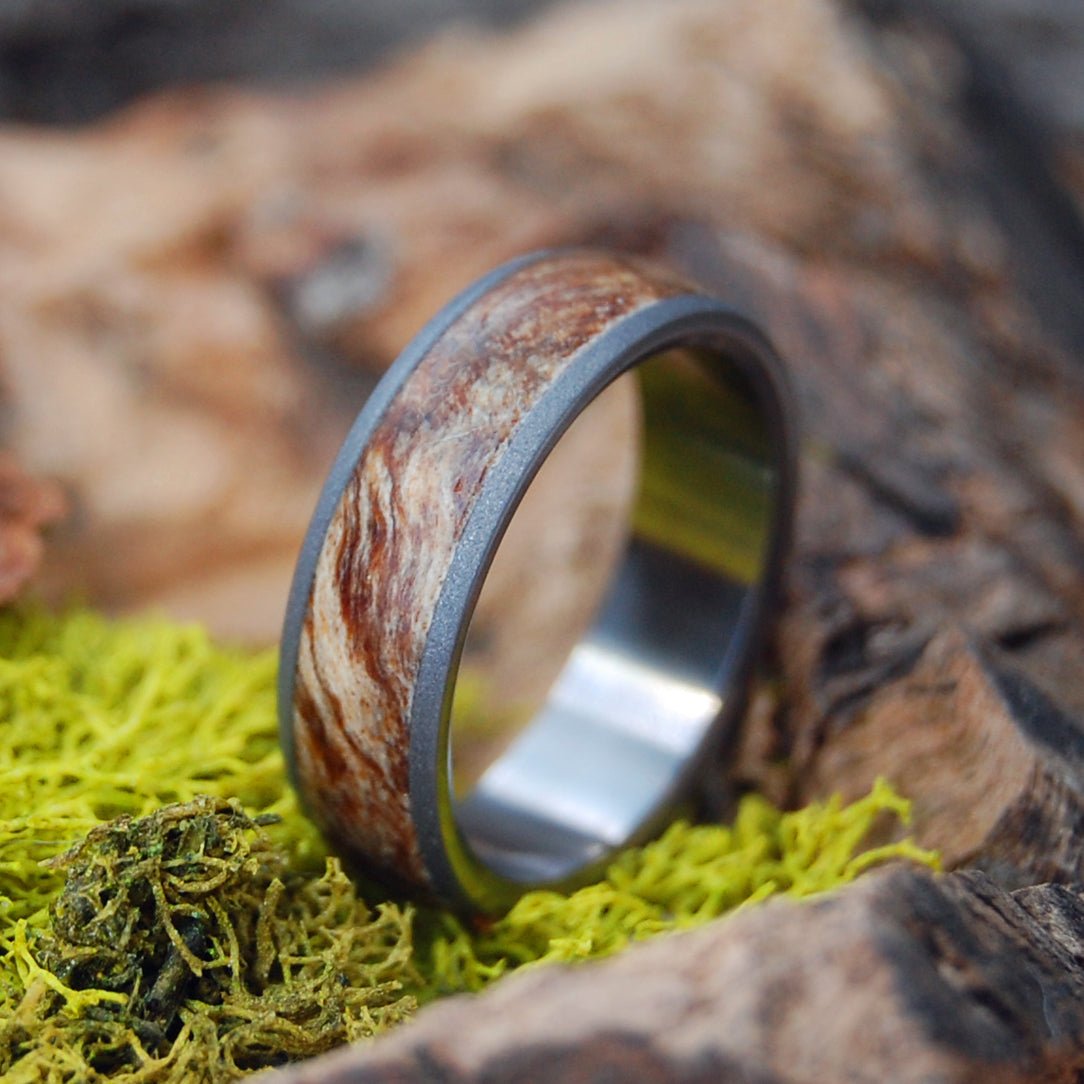 Spalted Dome | Men's Spalted Maple & Titanium Domed Wedding Ring - Minter and Richter Designs