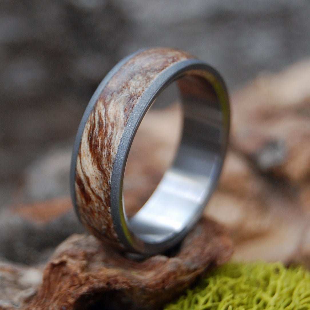 Spalted Dome | Men's Spalted Maple & Titanium Domed Wedding Ring - Minter and Richter Designs