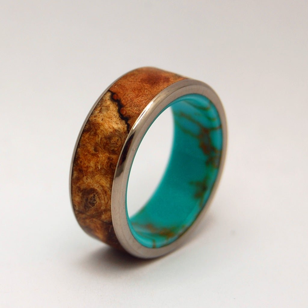 Spalted Maple Conifer | Men's Spalted Maple, Conifer & Titanium Wedding Ring - Minter and Richter Designs