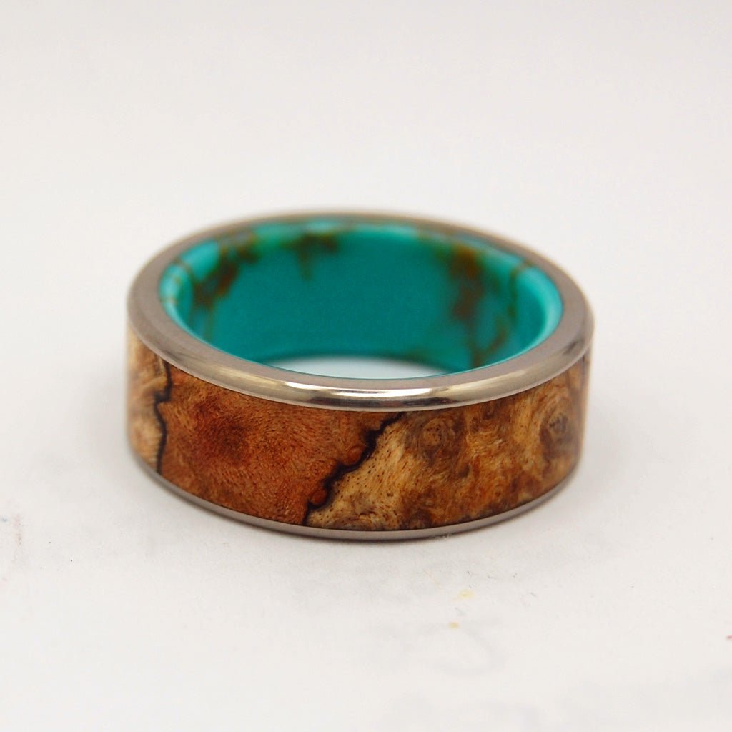 Spalted Maple Conifer | Men's Spalted Maple, Conifer & Titanium Wedding Ring - Minter and Richter Designs