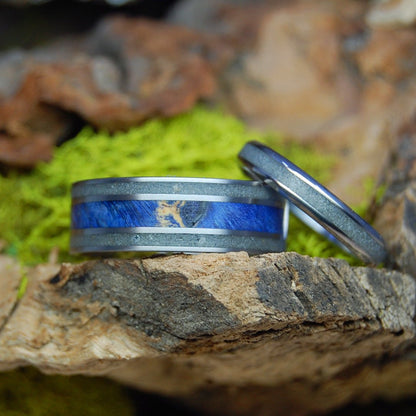 St. Augustine And The Deep Blue Sea | St. Augustine Beach Sand And Blue Box Elder Wood - Unique Wedding Ring - Minter and Richter Designs