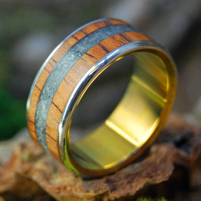 St. Vartan | Men's Cocobolo, Armenian Obsidian Wedding Ring - Minter and Richter Designs