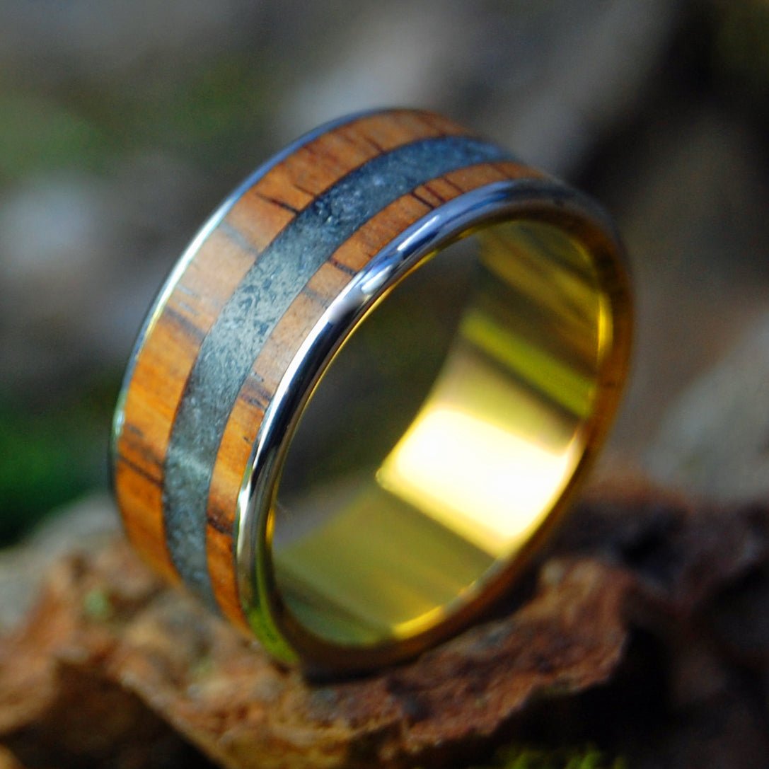 St. Vartan | Men's Cocobolo, Armenian Obsidian Wedding Ring - Minter and Richter Designs