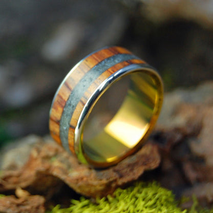 St. Vartan | Men's Cocobolo, Armenian Obsidian Wedding Ring - Minter and Richter Designs