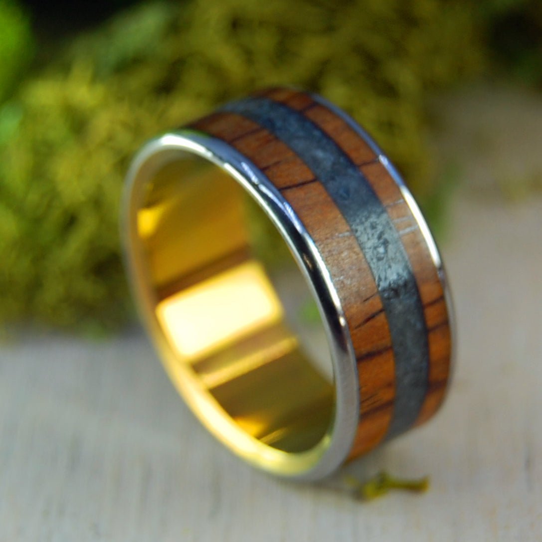 St. Vartan | Men's Cocobolo, Armenian Obsidian Wedding Ring - Minter and Richter Designs