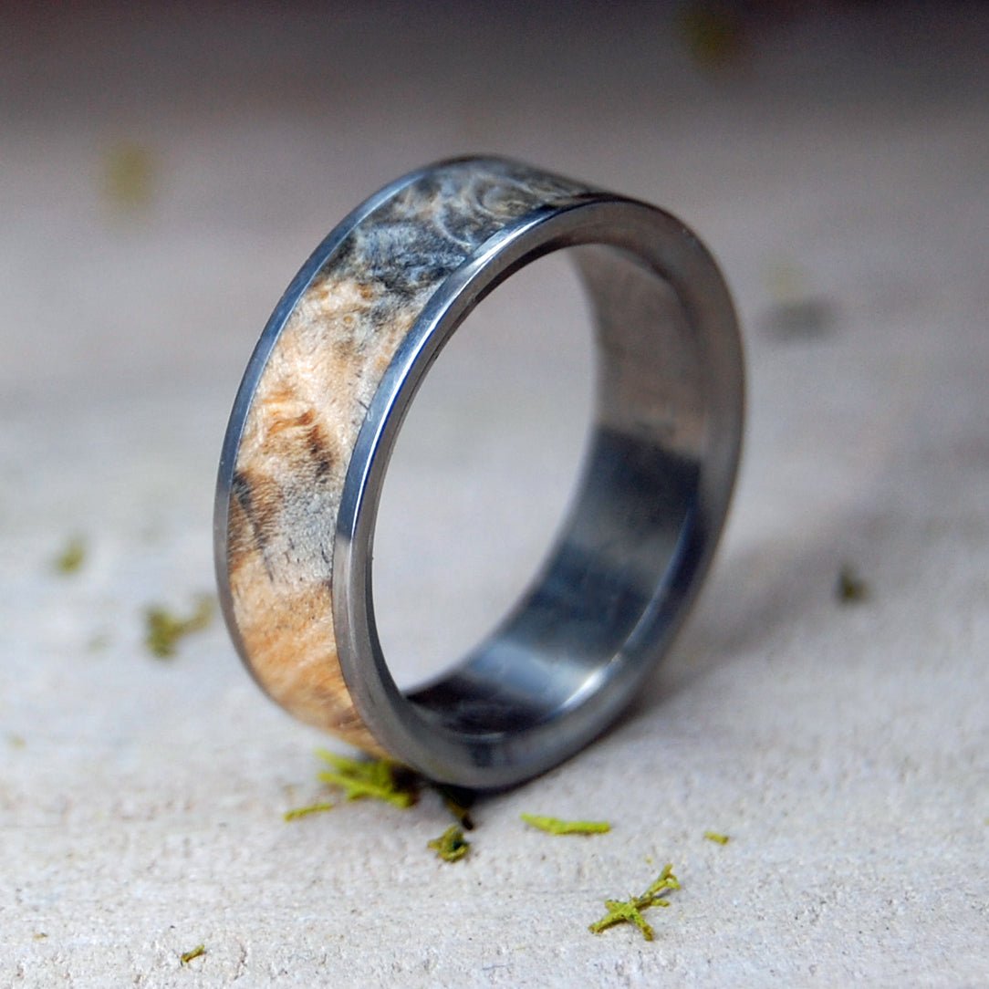 Starry Starry Night | Size 6.75 At 6.4mm | California Buckeye Wood | Unique Wedding Ring | On Sale - Minter and Richter Designs