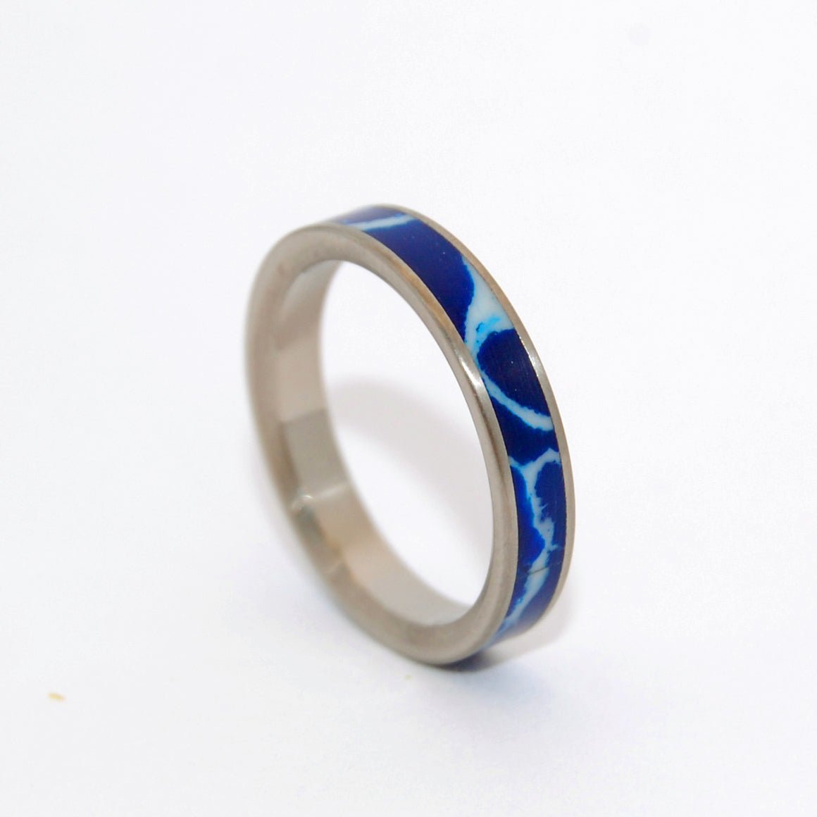 Step Carefully | Men's Cobalt Stone & Titanium Wedding Ring - Minter and Richter Designs