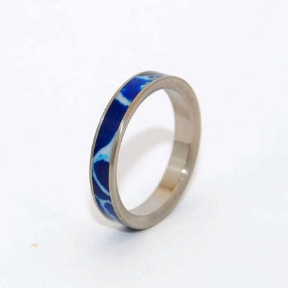 Step Carefully | Men's Cobalt Stone & Titanium Wedding Ring - Minter and Richter Designs