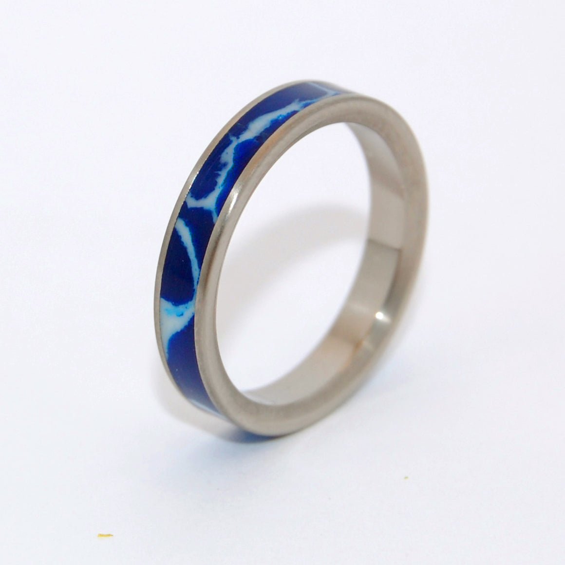 Step Carefully | Men's Cobalt Stone & Titanium Wedding Ring - Minter and Richter Designs