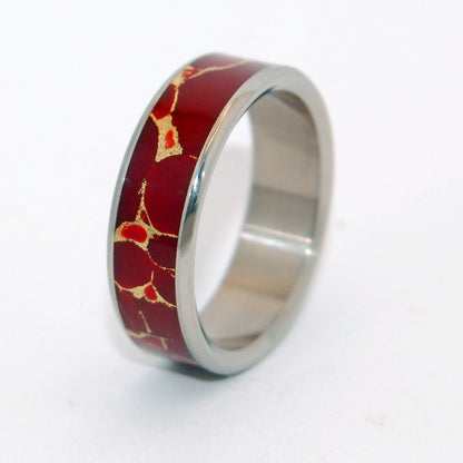 Stone Of Endurance | Men's Red Jasper Stone & Titanium Wedding Ring - Minter and Richter Designs