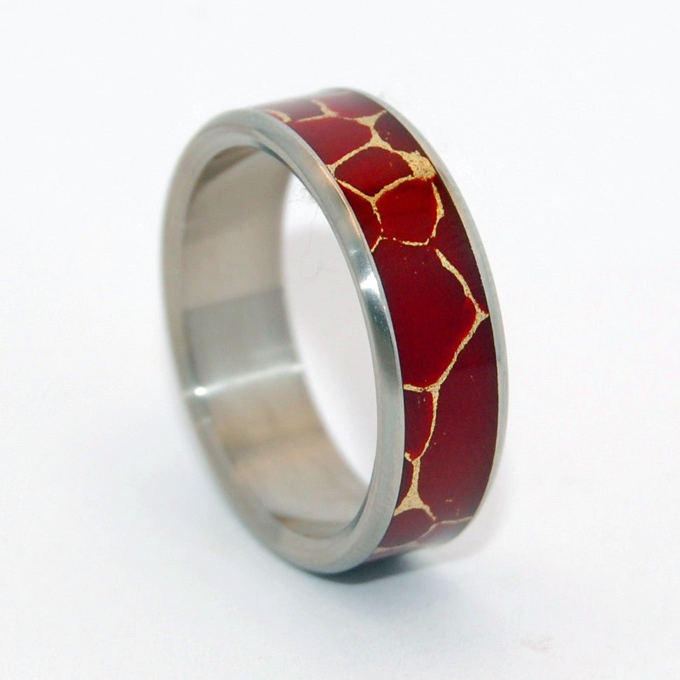 Stone Of Endurance | Men's Red Jasper Stone & Titanium Wedding Ring - Minter and Richter Designs