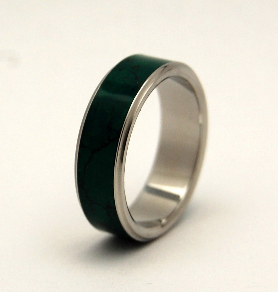 Stone Of Heaven | Men's Imperial Jade & Titanium Wedding Ring - Minter and Richter Designs