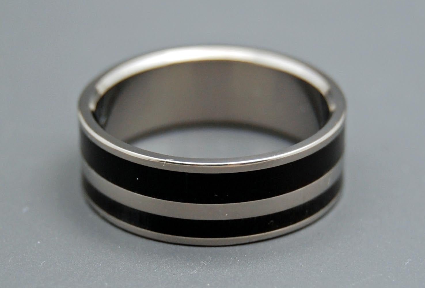 Strong & Svelte | Men's Water Buffalo Horn & Titanium Wedding Ring - Minter and Richter Designs