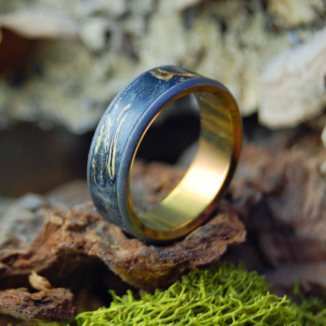 Sublimation Alchemy | Men's Black Box Elder Wood & Titanium Wedding Ring - Minter and Richter Designs