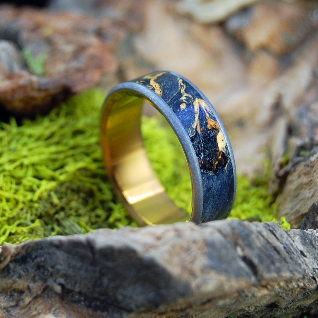 Sublimation Alchemy | Men's Black Box Elder Wood & Titanium Wedding Ring - Minter and Richter Designs