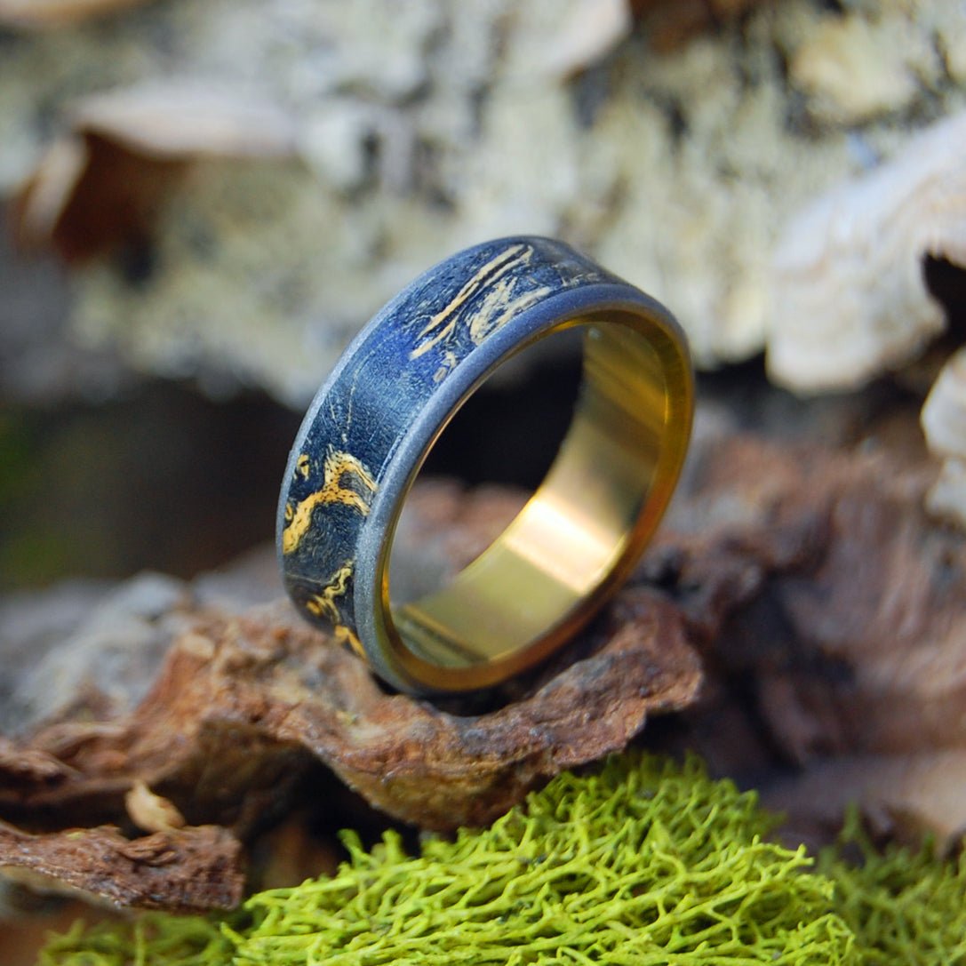 Sublimation Alchemy | Men's Black Box Elder Wood & Titanium Wedding Ring - Minter and Richter Designs