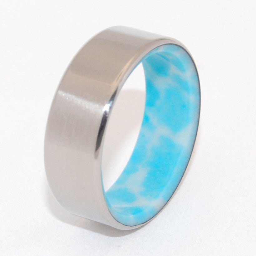 Summer Of Your Heart | Men's Larimar Stone & Titanium Wedding Ring - Minter and Richter Designs