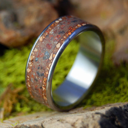 Sunday At Fenway Flush | Men's Baseball Dirt, Fenway Original Brick & Titanium Wedding Ring - Minter and Richter Designs