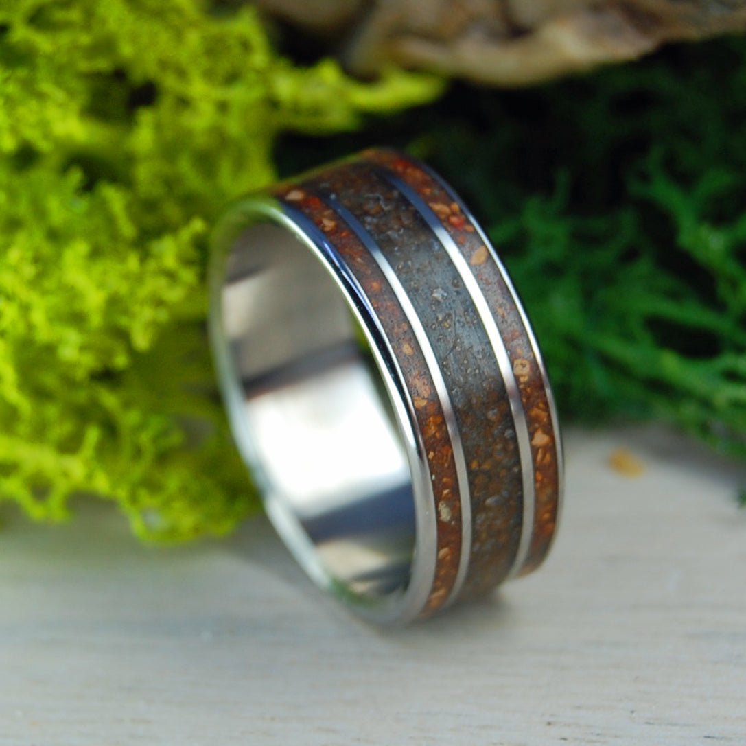 Sunday At Fenway | Men's Baseball Dirt, Fenway Original Brick & Titanium Wedding Ring - Minter and Richter Designs