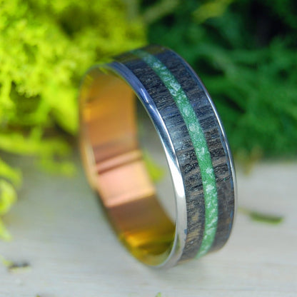 Sunsets Of Ireland | Men's Irish Bog Oak, Connemara Marble & Titanium Wedding Ring - Minter and Richter Designs