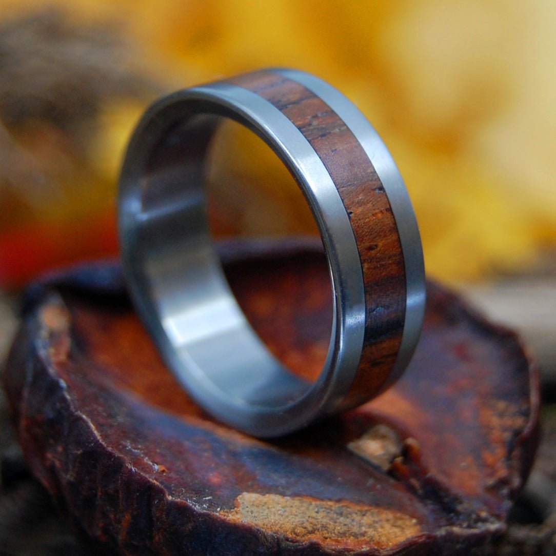 Super Love | Men's Cocobolo Wood & Titanium Wedding Ring - Minter and Richter Designs