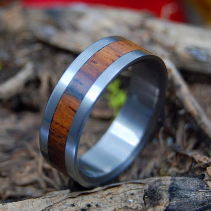 Super Love | Men's Cocobolo Wood & Titanium Wedding Ring - Minter and Richter Designs