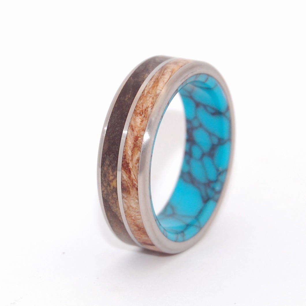 Surrender To Love | Men's Spalted Maple Wood, California Buckeye Wood & Titanium Wedding Ring - Minter and Richter Designs