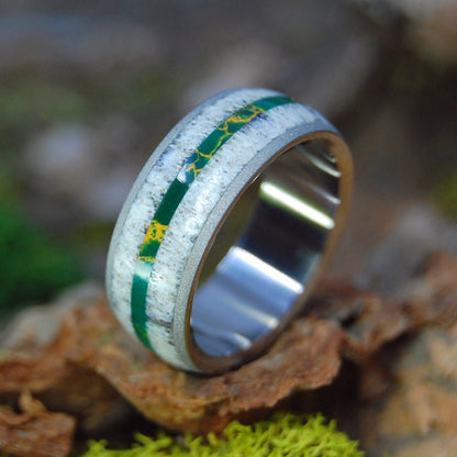 Svalbard Moose | Men's Moose Antler, Jade & Titanium Wedding Ring - Minter and Richter Designs