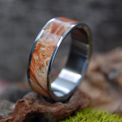 Sweet Home | Men's Box Elder Wood & Titanium Wedding Ring - Minter and Richter Designs