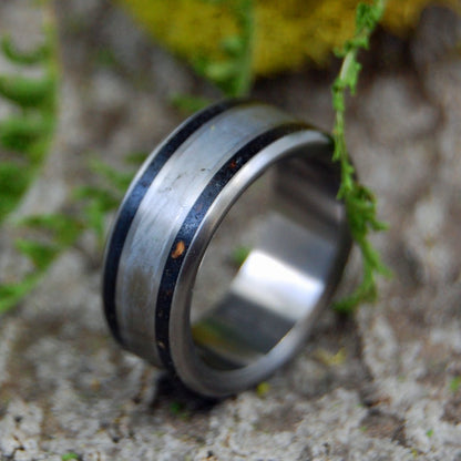 T - Rex Dino - Might | Men's Dinosaur Bone, Meteorite & Titanium Wedding Ring - Minter and Richter Designs