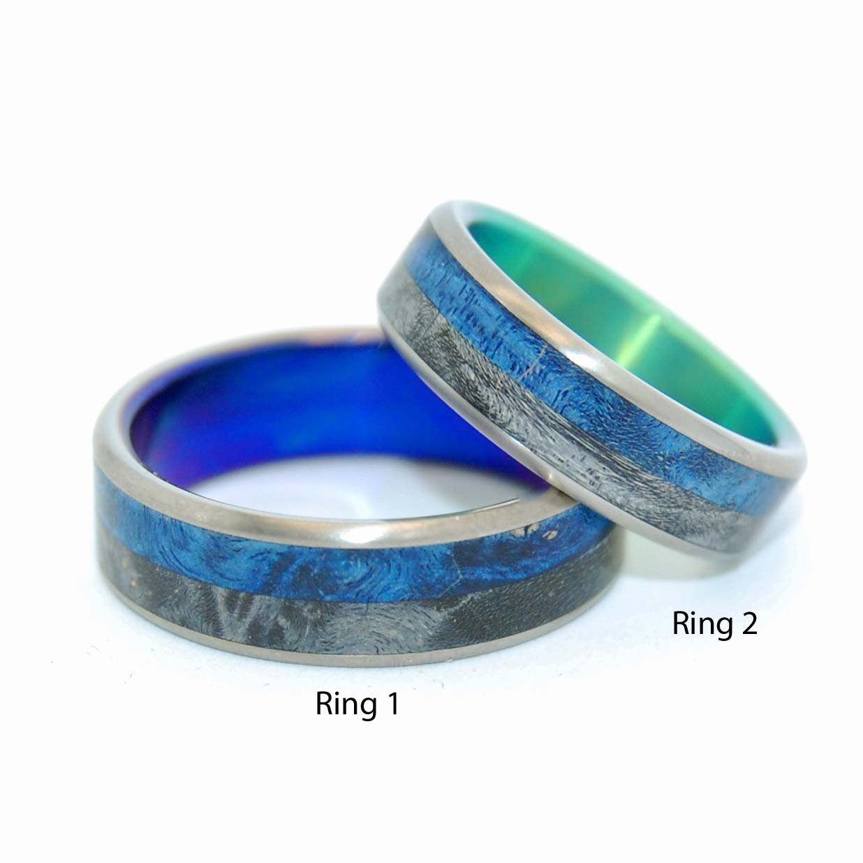 Take Me With You | Box Elder Wood - His And Hers Titanium Wedding Ring Set - Minter and Richter Designs