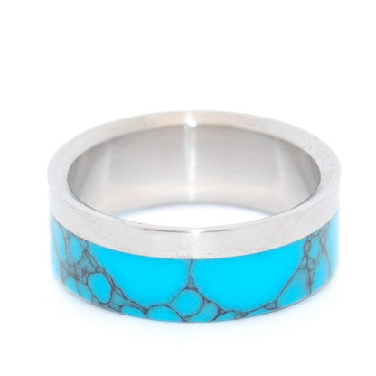 Tempest Looms | Men's Turquoise & Titanium Wedding Ring - Minter and Richter Designs