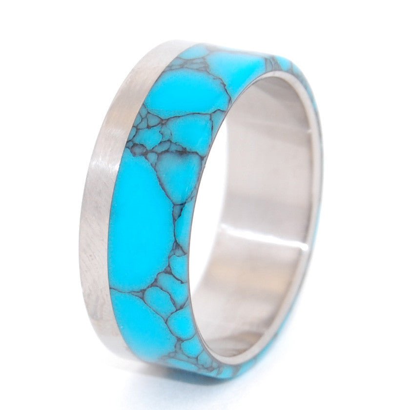 Tempest Looms | Men's Turquoise & Titanium Wedding Ring - Minter and Richter Designs